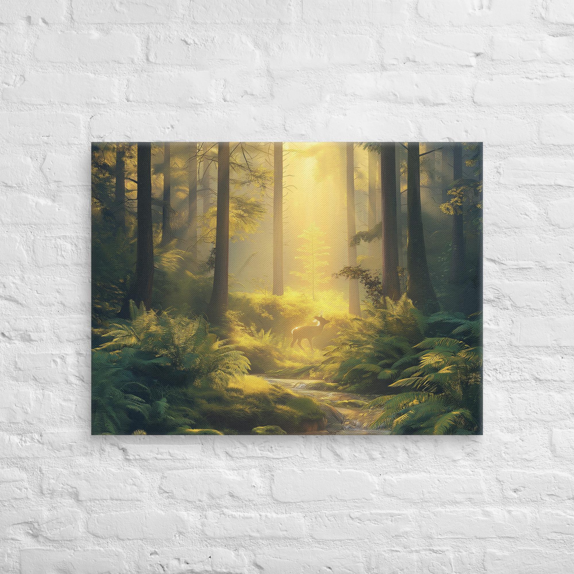 Golden Serenity, A Forest at Dawn Canvas 24