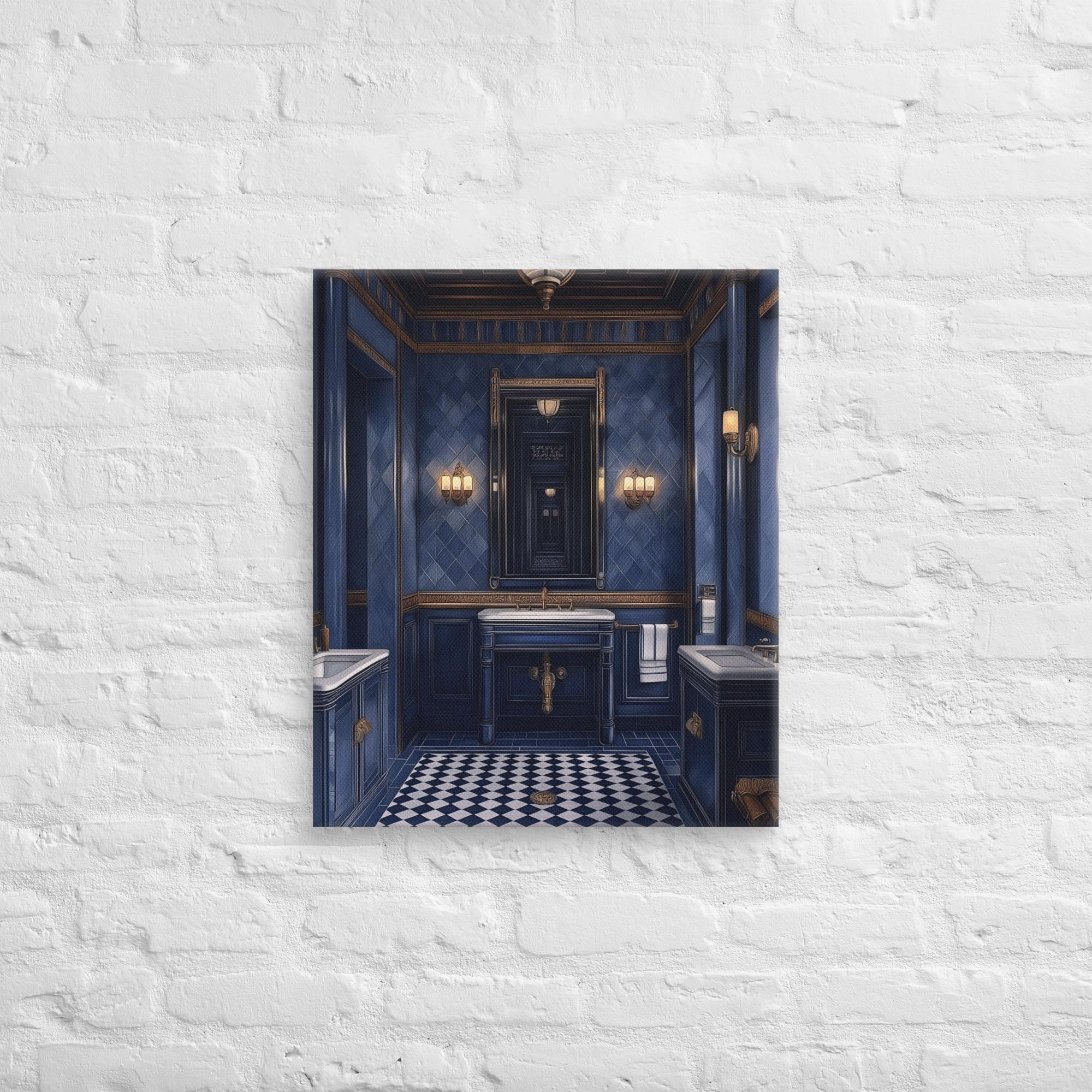 Royal Blue Elegance Bathroom Canvas 16