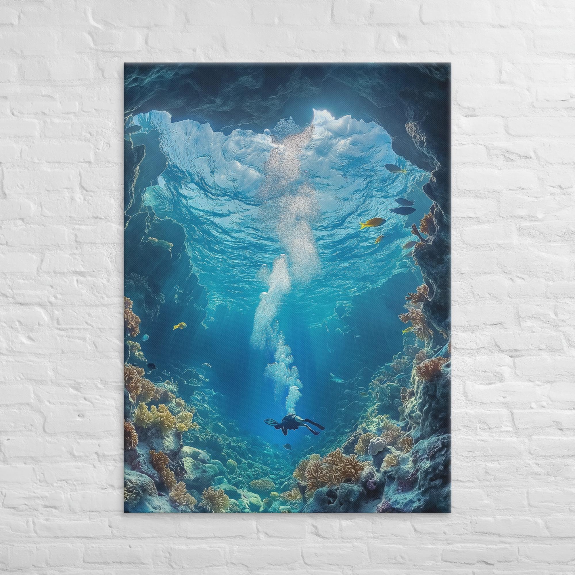 Exploring the Blue Abyss Canvas 35