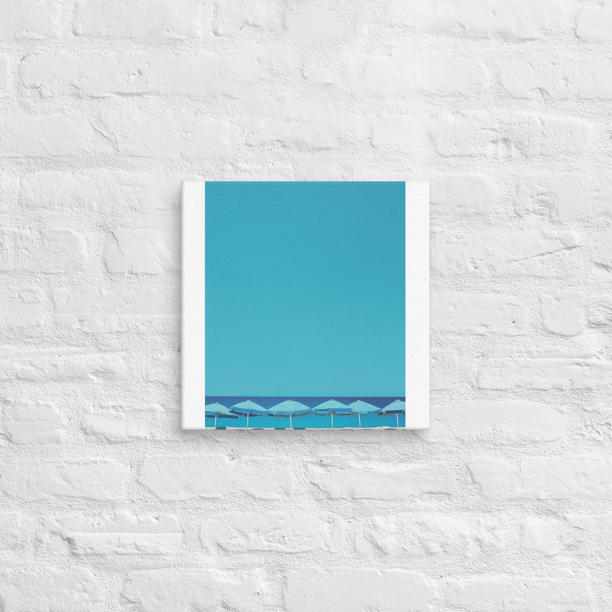 A Day at the Beach, Blue, Canvas Print 9