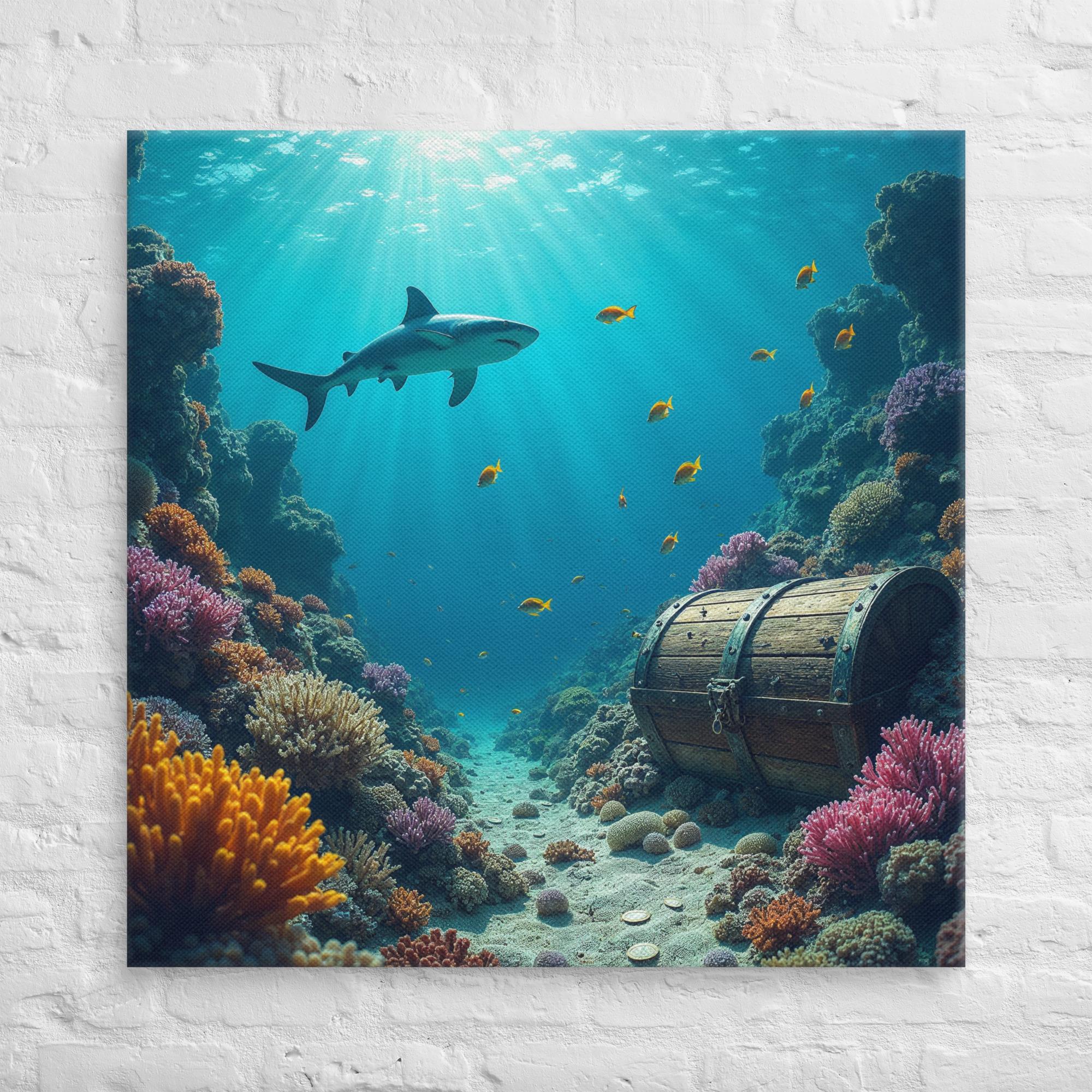 Ultimate Dive Adventure Canvas Print – Shark & Treasure Dive 33