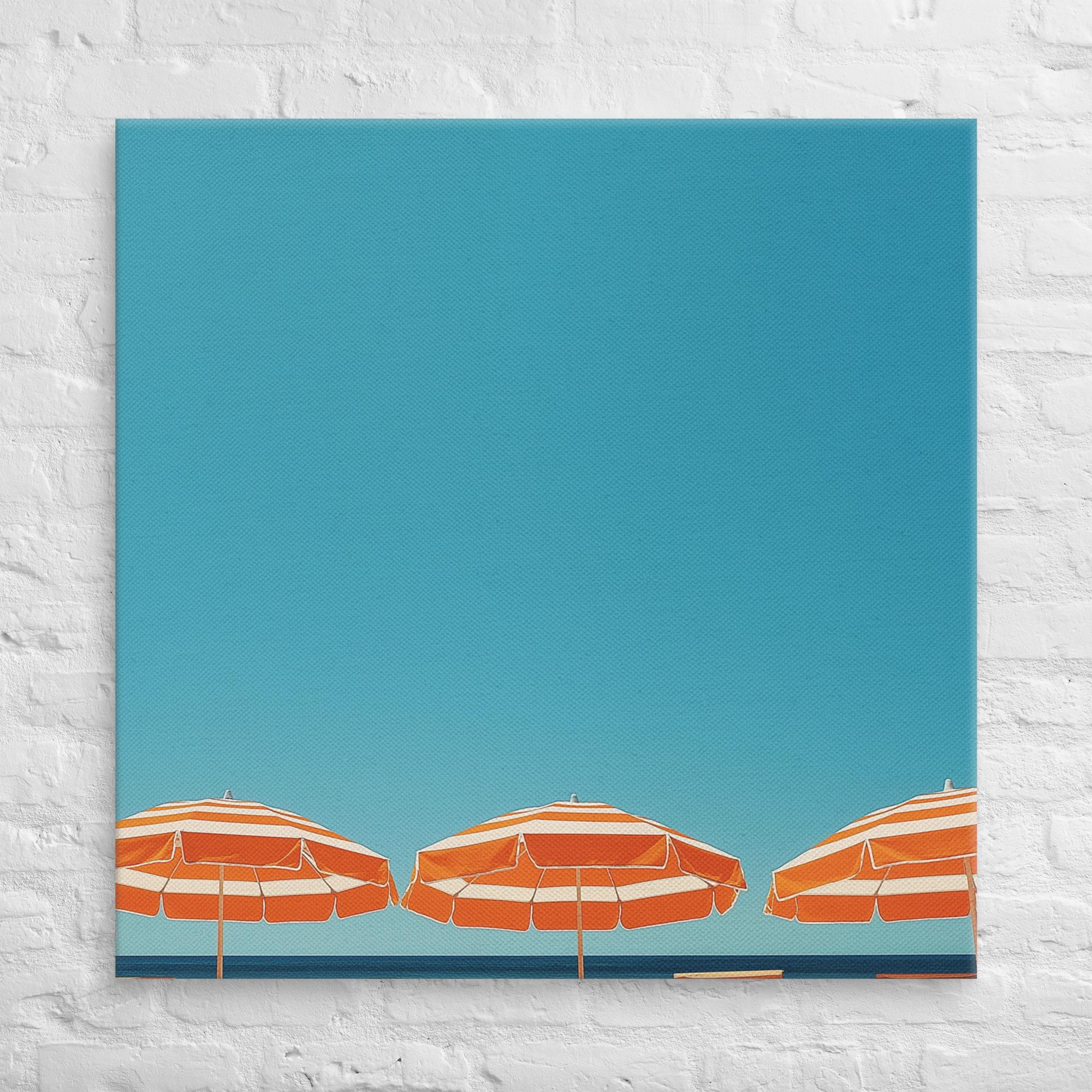 A Day at the Beach, Orange, Canvas Print