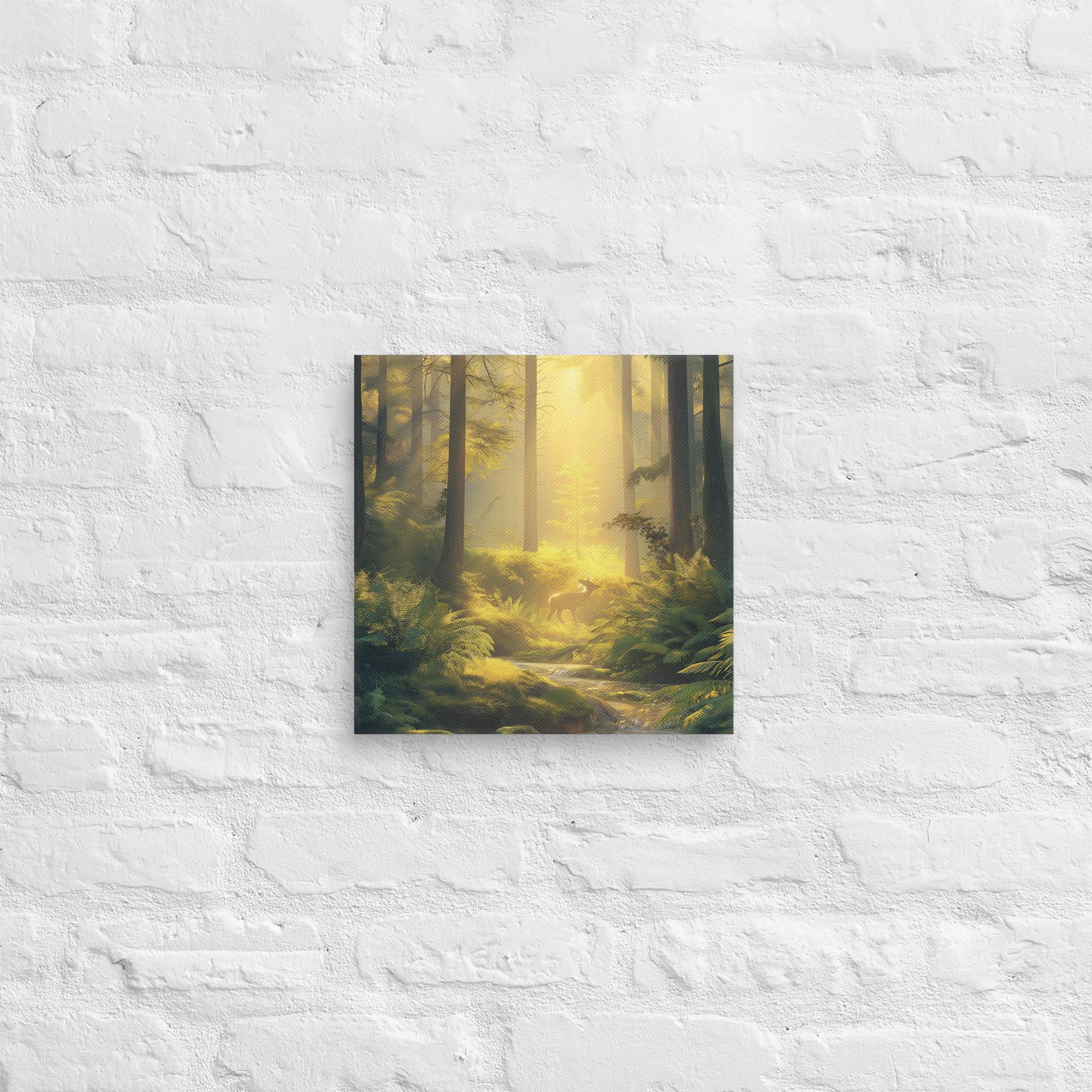 Golden Serenity, A Forest at Dawn Canvas 41