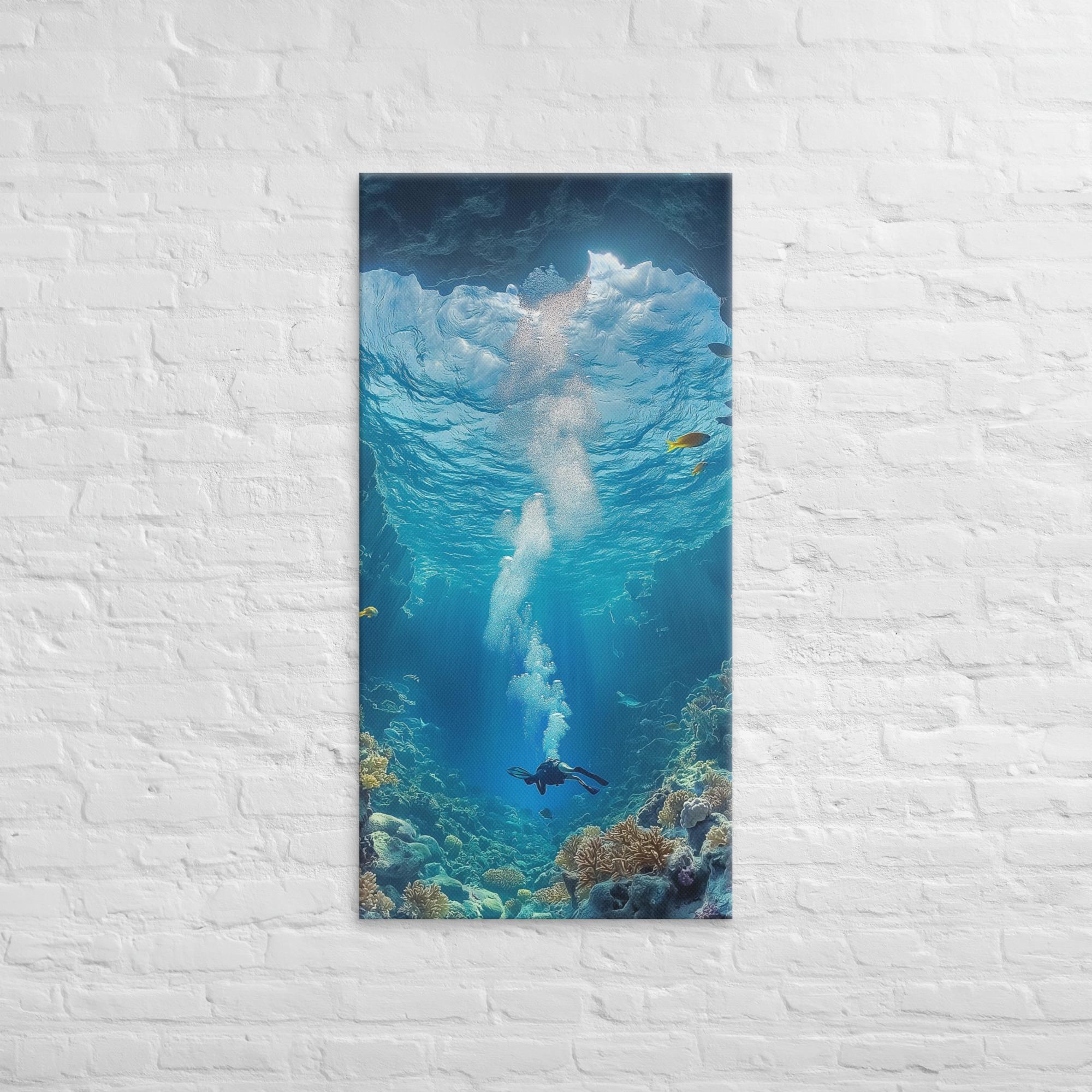 Exploring the Blue Abyss Canvas 24