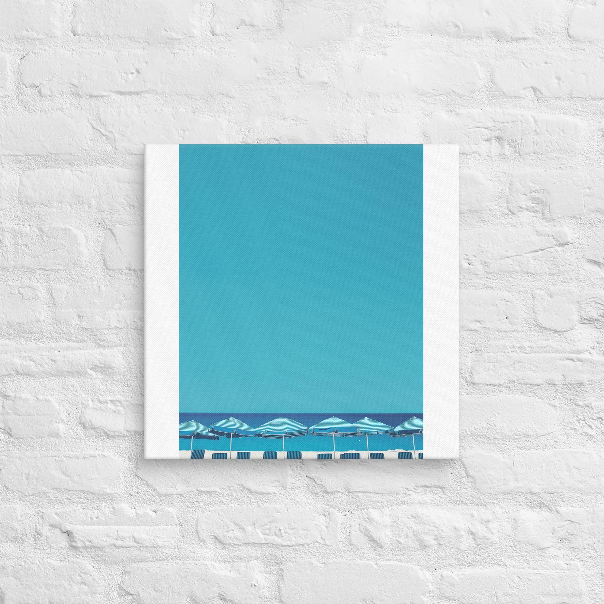 A Day at the Beach, Blue, Canvas Print 13