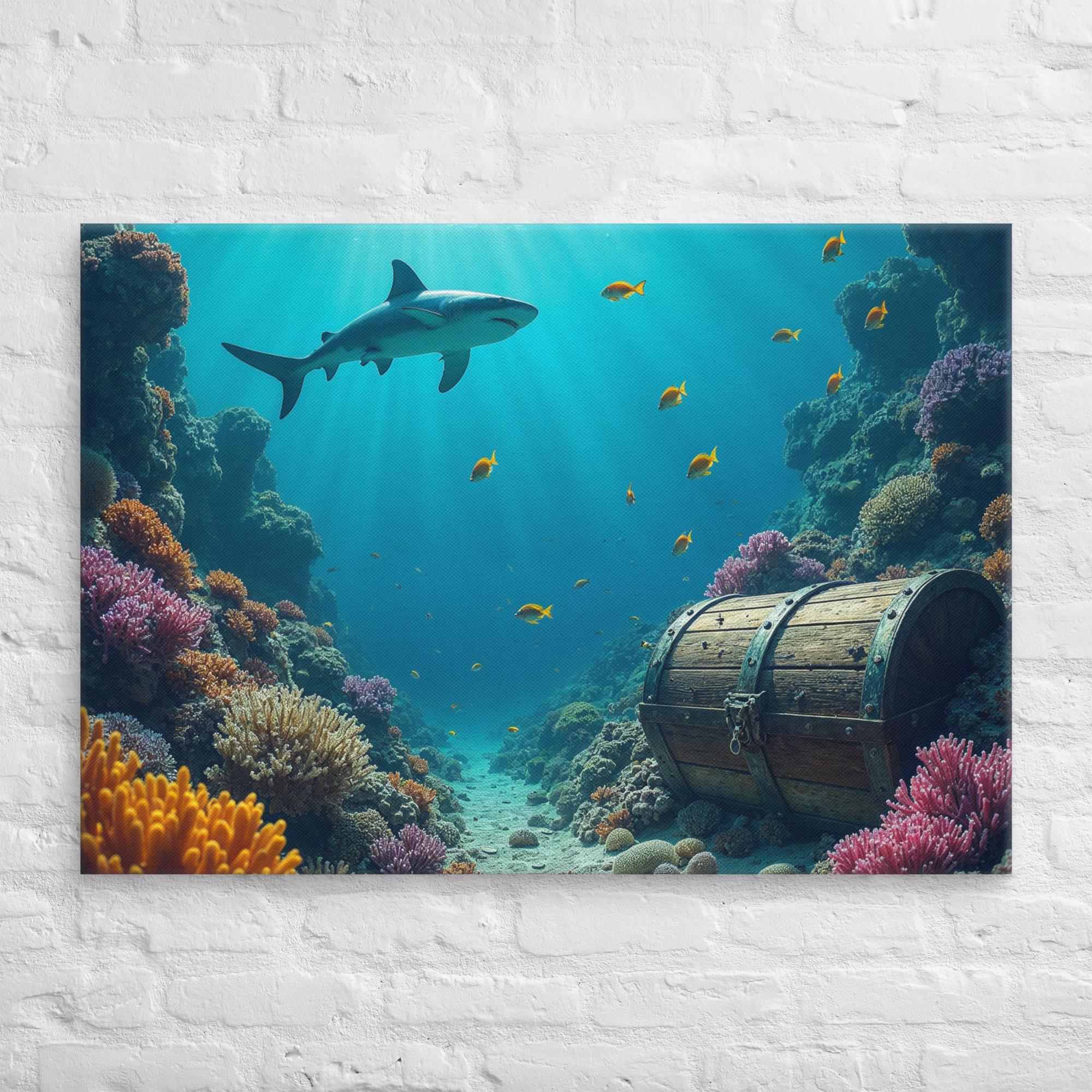 Ultimate Dive Adventure Canvas Print – Shark & Treasure Dive 27