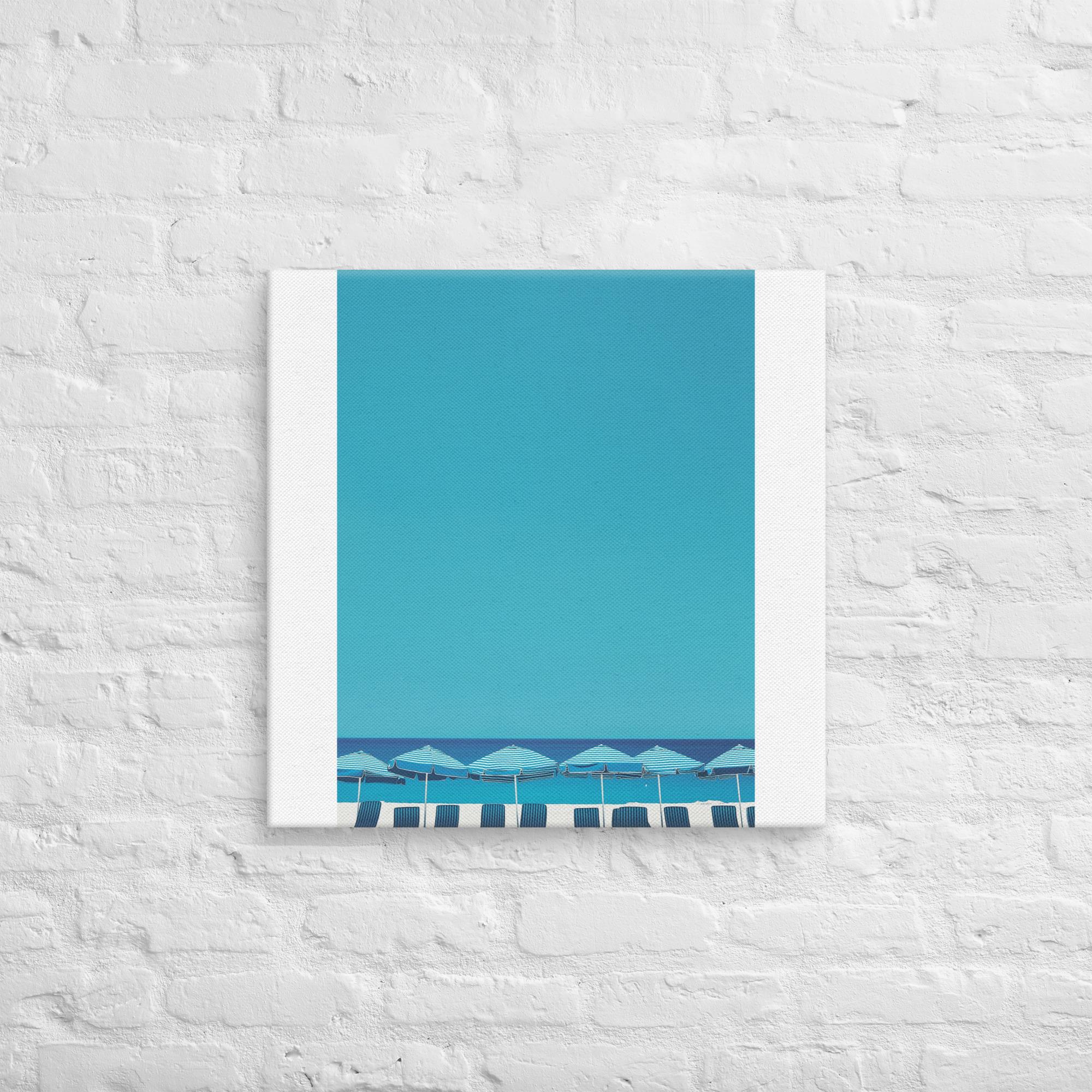 A Day at the Beach, Blue, Canvas Print 21