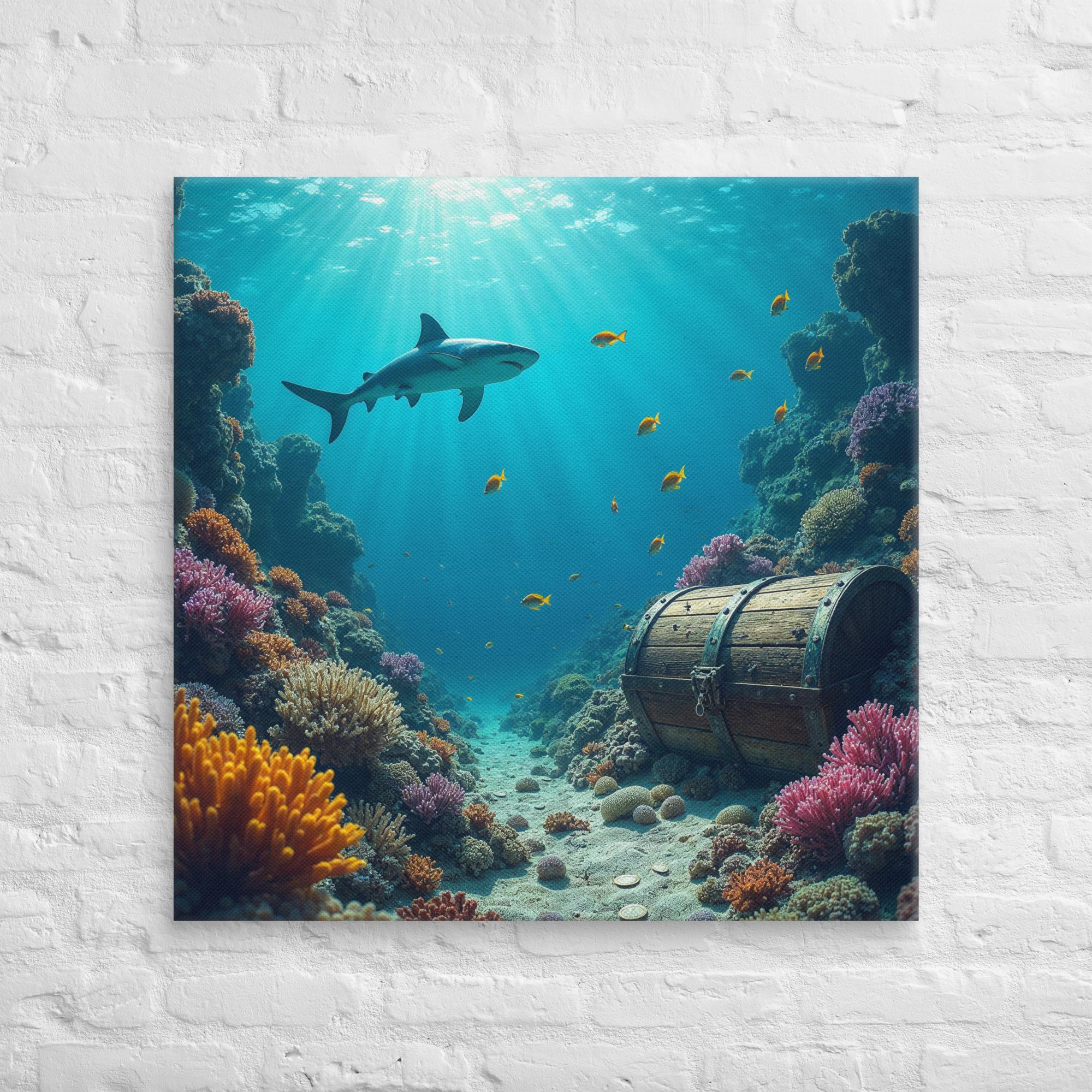 Ultimate Dive Adventure Canvas Print – Shark & Treasure Dive 31