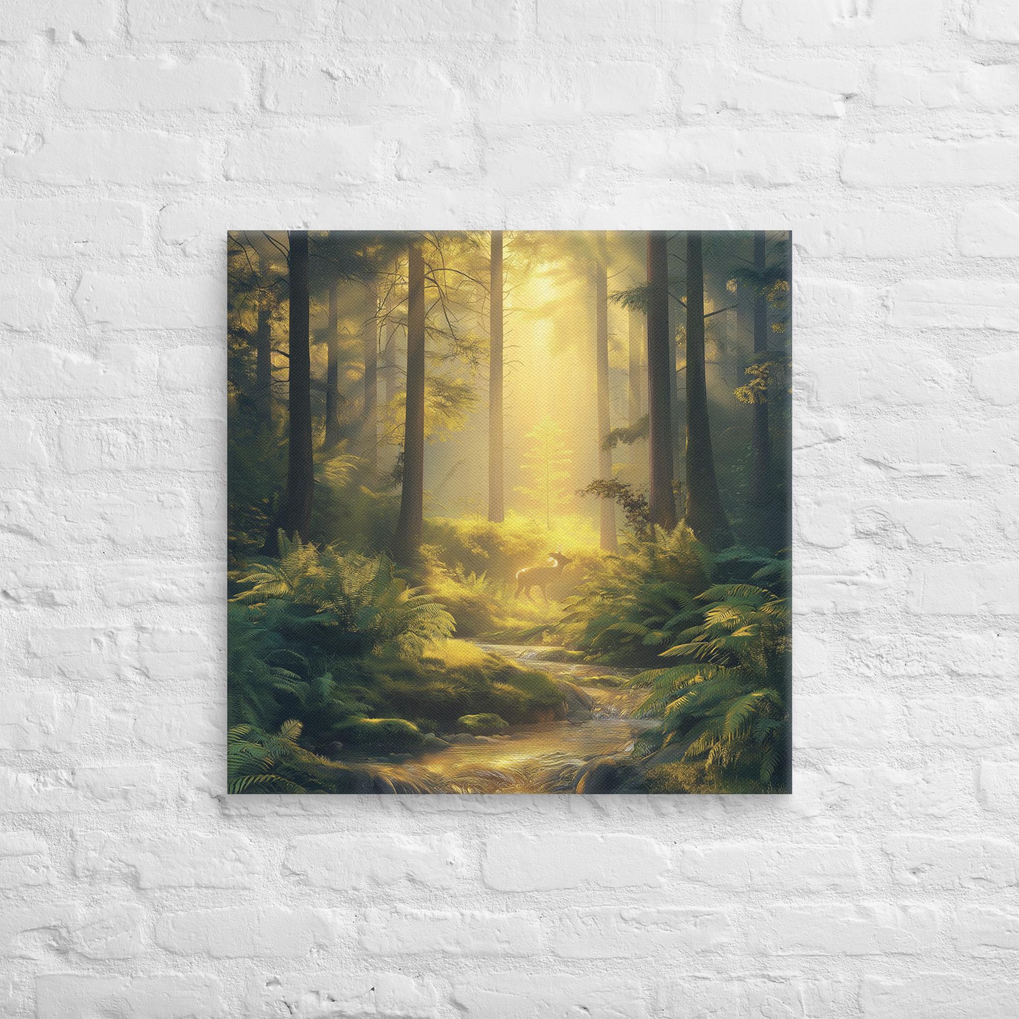 Golden Serenity, A Forest at Dawn Canvas 26